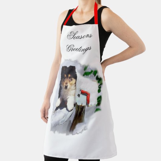 Collie Puppy Christmas Schürze (InSitu)