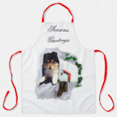 Collie Puppy Christmas Schürze (Vorderseite)