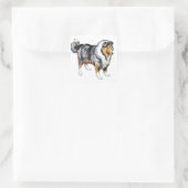 Collie Quadratischer Aufkleber (Tasche)