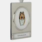 Collie (rau) Mama 2 Banner-Ornament Silber (Rechts)