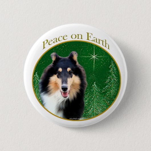 Collie (rau) Peace Button (Vorderseite)