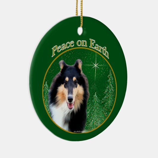 Collie (rau) Peace Keramik Ornament (Rechts)