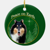 Collie (rau) Peace Keramik Ornament (Hinten)