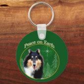 Collie (rau) Peace Schlüsselanhänger (Rückseite)