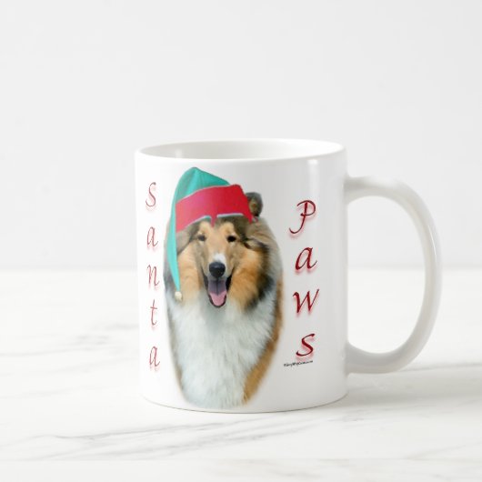 Collie (rau) Santa Paws Kaffeetasse (Rechts)