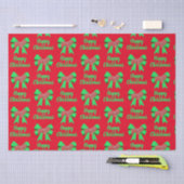 Collie Rough Christmas Dog & Bow Red Seidenpapier (Handwerk)