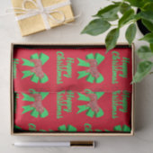 Collie Rough Christmas Dog & Bow Red Seidenpapier (Geschenk)