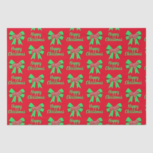 Collie Rough Christmas Dog & Bow Red Seidenpapier (Vorderseite)