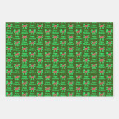 Collie Rough Christmas Dog & Green Bow 3 Farbe Geschenkpapier Set (Vorderseite 3)