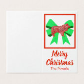 Collie Rough Christmas Dog & Green Bow Small (Außenseite Aufgefaltet)