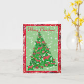 Collie Rough Dog Frohe Weihnachtsbaum mit Sternen Karte (Gelbe Blume)