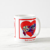 Collie Rough Dog Silhouette Valentinstag Kaffeetasse (VorderseiteRechts)