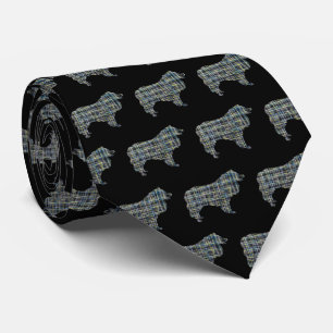 Collie Rough Hund Gelb- und Schwarz-Gitter-Krawatt Krawatte