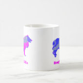 Collie Rough Hund Niedlich Pink Silhouette Weiß Kaffeetasse (Mittel)