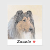Collie (Rough) Malerei - Niedliche Original Hunde  Aufkleber (Blatt)