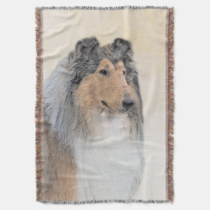 Collie (Rough) Malerei - Niedliche Original Hunde Decke