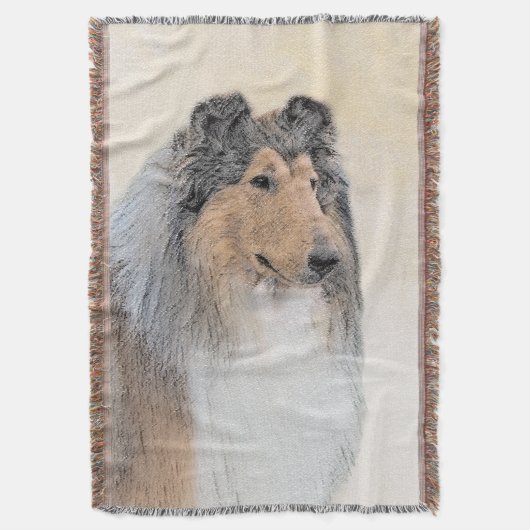 Collie (Rough) Malerei - Niedliche Original Hunde  Decke (Vorderseite Vertikal)