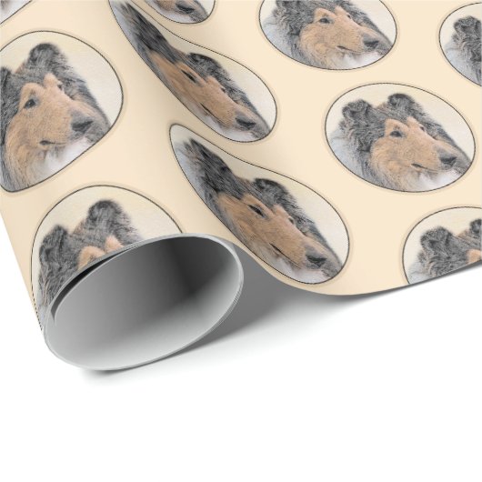 Collie (Rough) Malerei - Niedliche Original Hunde Geschenkpapier (Rolleneckpunkt)