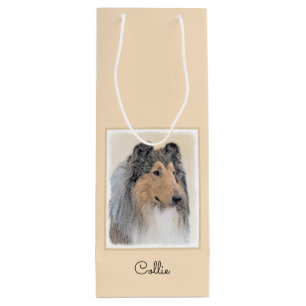 Collie (Rough) Malerei - Niedliche Original Hunde Geschenktüte Für Weinflaschen