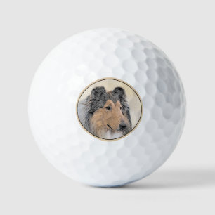 Collie (Rough) Malerei - Niedliche Original Hunde Golfball
