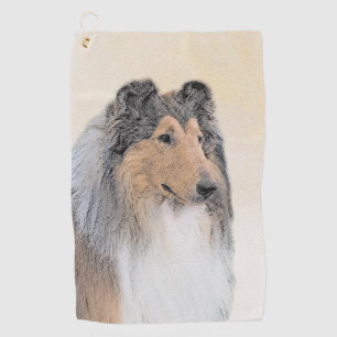 Collie (Rough) Malerei - Niedliche Original Hunde Golfhandtuch