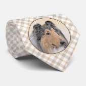 Collie (Rough) Malerei - Niedliche Original Hunde Krawatte (Gerollt)