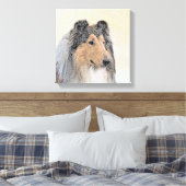 Collie (Rough) Malerei - Niedliche Original Hunde  Leinwanddruck (Insitu (Schlafzimmer))