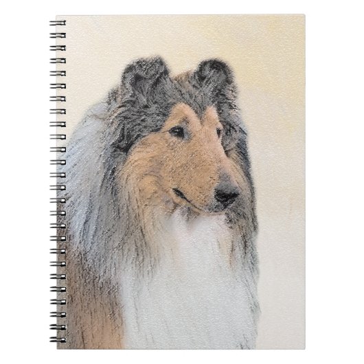 Collie (Rough) Malerei - Niedliche Original Hunde Notizblock (Vorderseite)