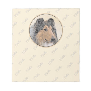 Collie (Rough) Malerei - Niedliche Original Hunde Notizblock