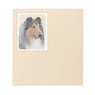 Collie (Rough) Malerei - Niedliche Original Hunde Notizblock