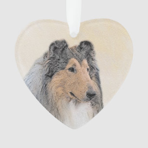 Collie (Rough) Malerei - Niedliche Original Hunde  Ornament