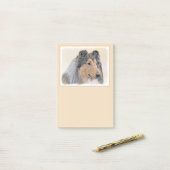 Collie (Rough) Malerei - Niedliche Original Hunde  Post-it Klebezettel (Auf Schreibtisch)