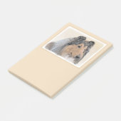 Collie (Rough) Malerei - Niedliche Original Hunde  Post-it Klebezettel (angewinkelt)