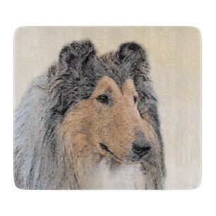 Collie (Rough) Malerei - Niedliche Original Hunde  Schneidebrett