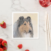 Collie (Rough) Malerei - Niedliche Original Hunde Serviette (Beispiel)