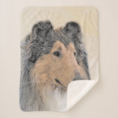 Collie (Rough) Malerei - Niedliche Original Hunde  Sherpadecke (Vorderseite)