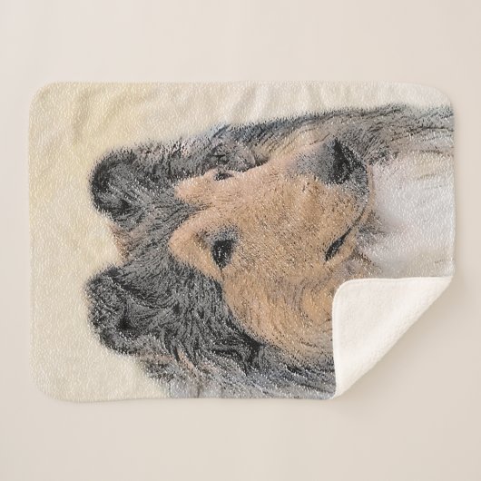 Collie (Rough) Malerei - Niedliche Original Hunde Sherpadecke (Vorderseite (Horizontal))