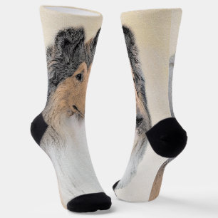 Collie (Rough) Malerei - Niedliche Original Hunde Socken