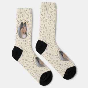 Collie (Rough) Malerei - Niedliche Original Hunde Socken