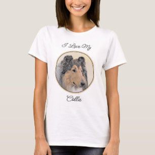 Collie (Rough) Malerei - Niedliche Original Hunde  T-Shirt