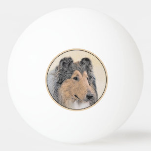 Collie (Rough) Malerei - Niedliche Original Hunde Tischtennisball