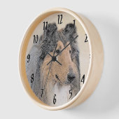 Collie (Rough) Malerei - Niedliche Original Hunde Uhr (Winkel)