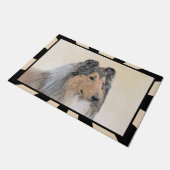 Collie (Rough) Malerei - Niedliche Original Hundek Fußmatte (Schrägansicht)