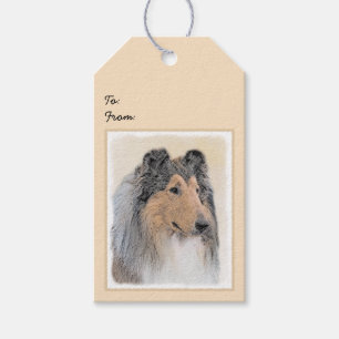 Collie (Rough) Malerei - Niedliche Original Hundek Geschenkanhänger