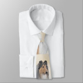 Collie (Rough) Malerei - Niedliche Original Hundek Krawatte (Gebunden)
