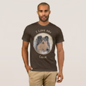 Collie (Rough) Malerei - Niedliche Original Hundek T-Shirt (Vorne ganz)