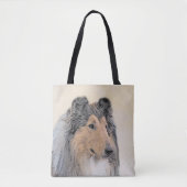 Collie (Rough) Malerei - Niedliche Original Hundek Tasche (Vorderseite)