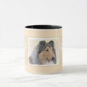 Collie (Rough) Malerei - Niedliche Original Hundek Tasse (Zentrum)