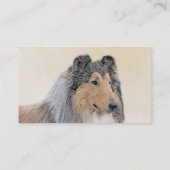 Collie (Rough) Malerei - Niedliche Original Hundek Visitenkarte (Rückseite)