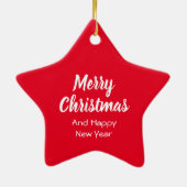 Collie Rough Red Dog & Green Bow Christmas Keramik Ornament (Hinten)